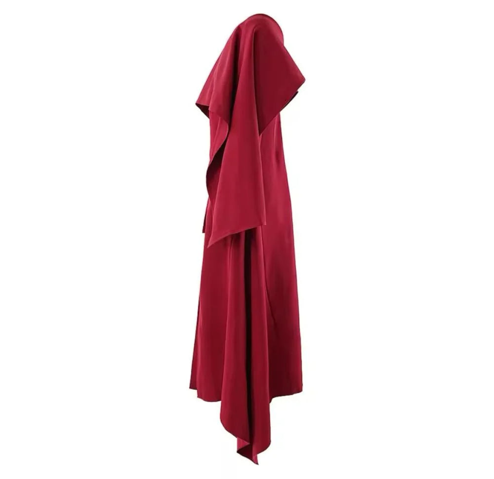 AIIZIE ZENOBIA SHAWL SLIT MAXI DRESS IN RED - product image