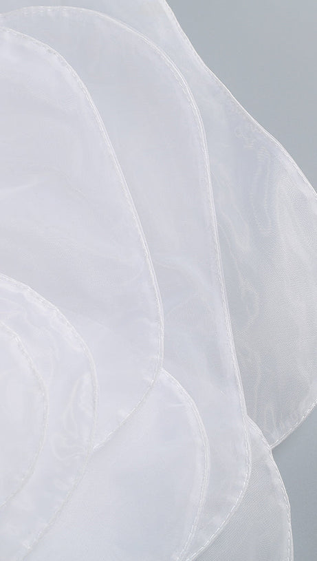 3D WHITE FLOWER ONE-SHOULDER MAXI DRESS IN BLACK