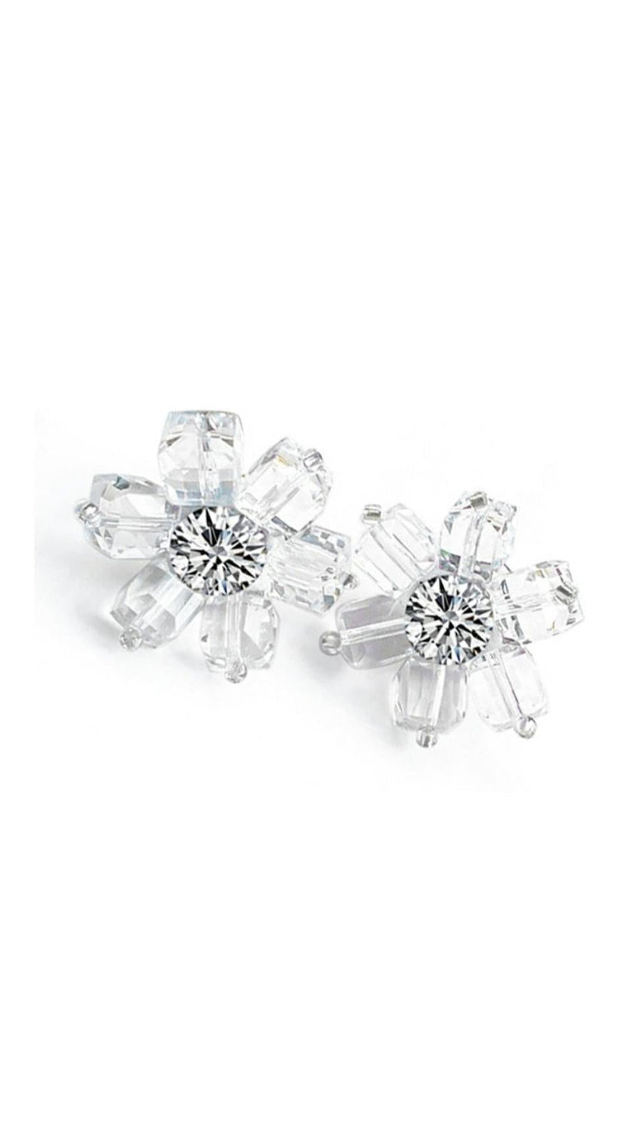 AUDRINA SPARKLING CRYSTAL FLOWER STUD EARRINGS FOR WOMEN - ELEGANT 3D FLORAL DESIGN