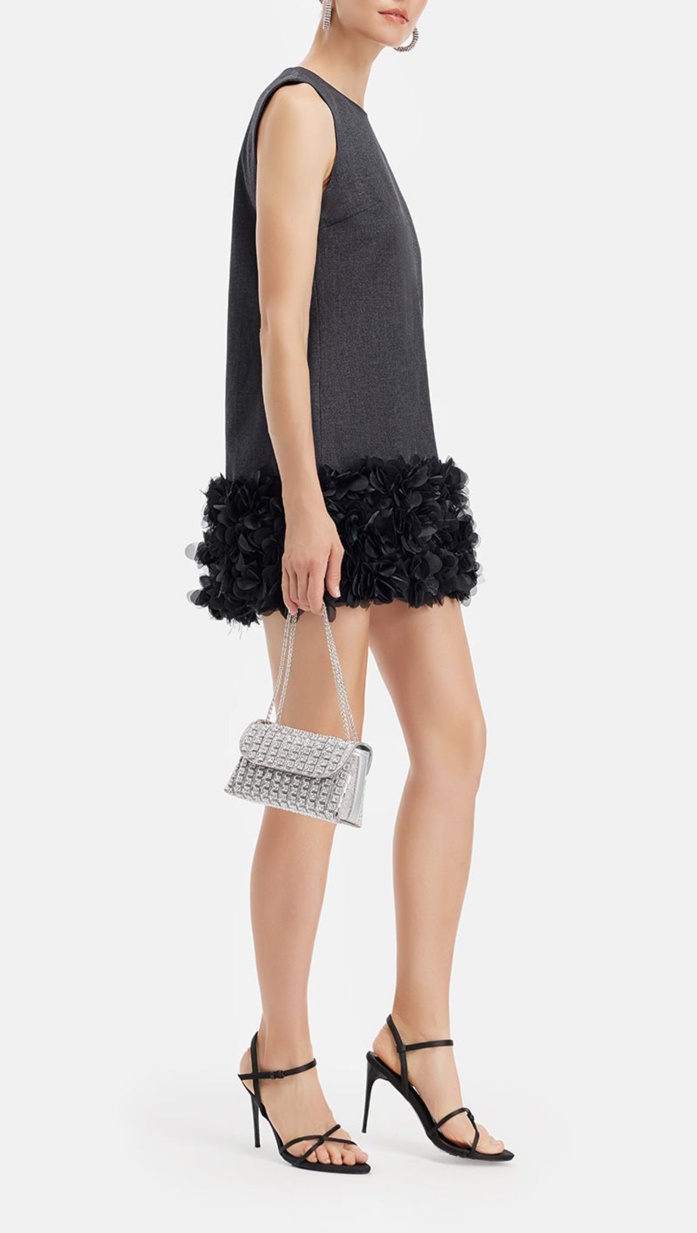 HANDCRAFTED BEADED PETAL SHIFT DRESS