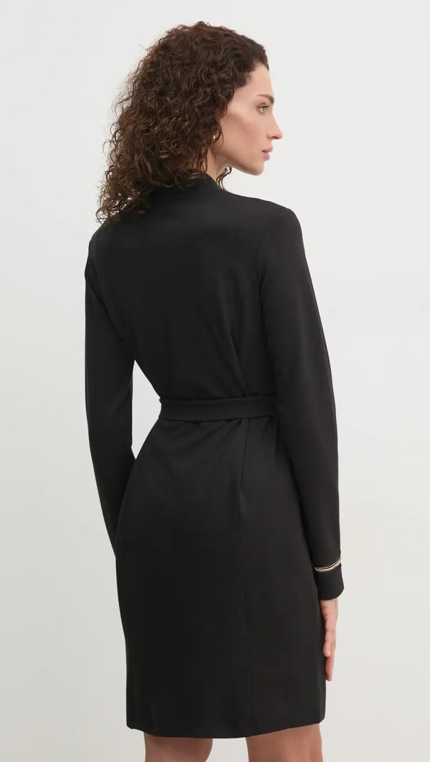 AIIZIE RIBBED V-NECK MINI DRESS IN BLACK - product image