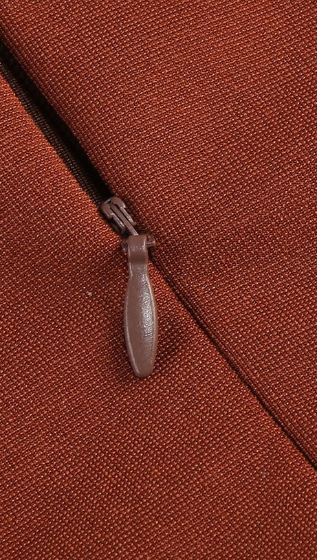 ONE SHOULDER DRAPED GLITTER BROWN CORSET OPEN BACK MAXI DRESS