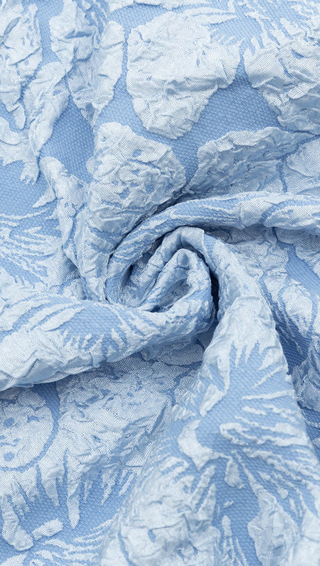 STRAP BUTTERFLY SLEEVES MIDI DRESS IN BLUE