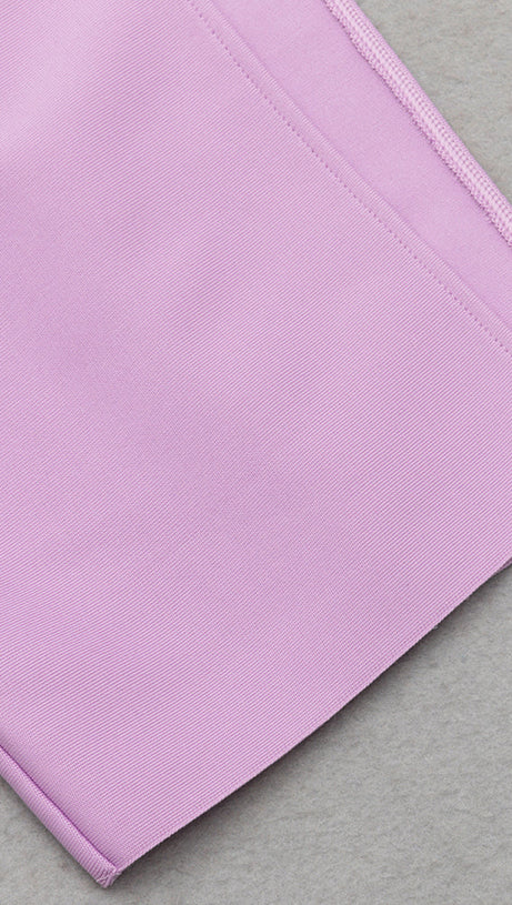 ONE-SHOULDER RUFFLE TRIM MIDI DRESS IN ICEBERRY PINK