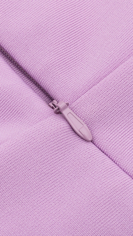 ONE-SHOULDER RUFFLE TRIM MIDI DRESS IN ICEBERRY PINK