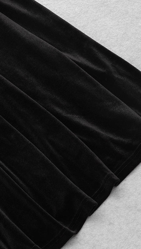 HILARY TWO-COLOR HOLLOW LIGHT TEXTILE BODYCON MAXI DRESS