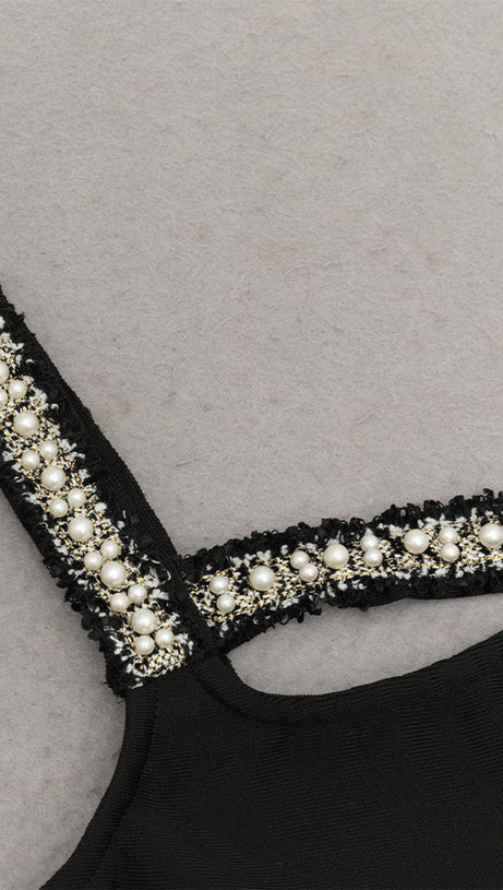 ONE SHOULDER DIAMOND BODYCON MAXI DRESS IN BLACK