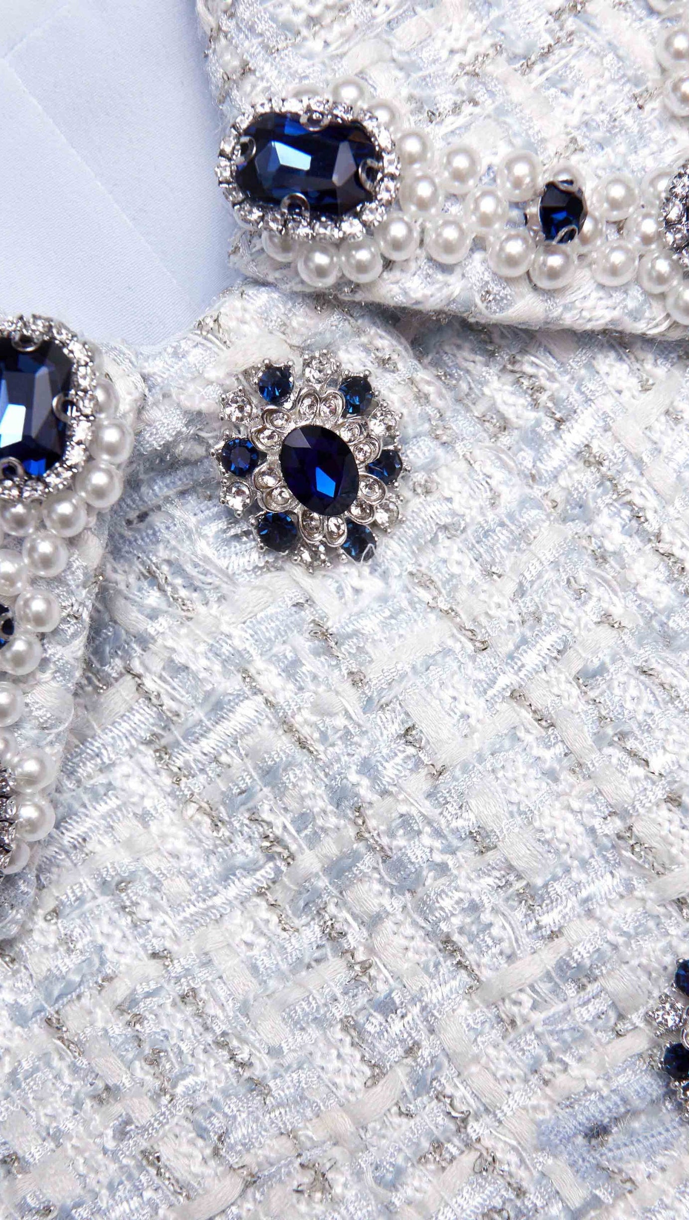 BLUE BOUCLE MINI DRESS