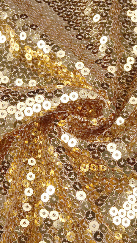 Drapiertes Tüll-Minikleid mit Pailletten in Gold