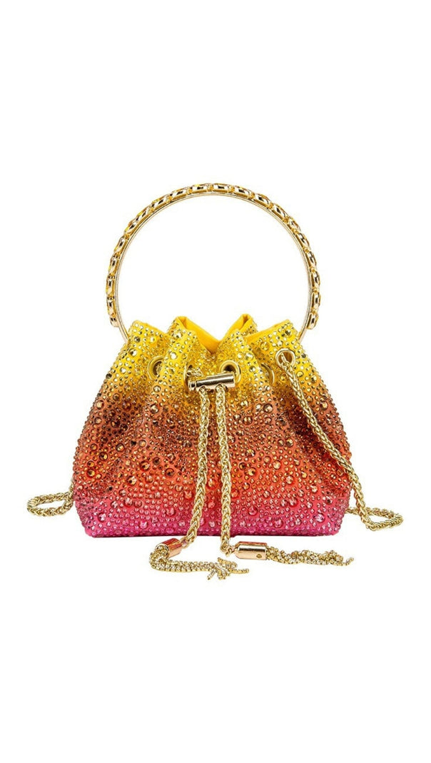 AIIZIE CRYSTAL EMBELLISHED BUCKET BAG IN OMBRE - product image