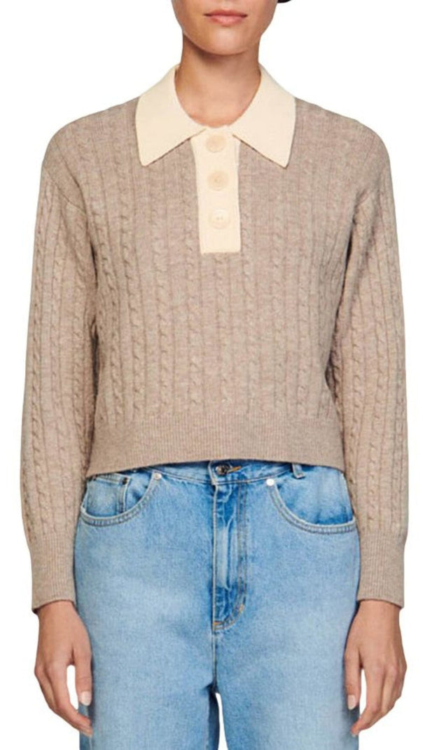 AIIZIE RENO CONTRAST COLLAR SWEATER - product image