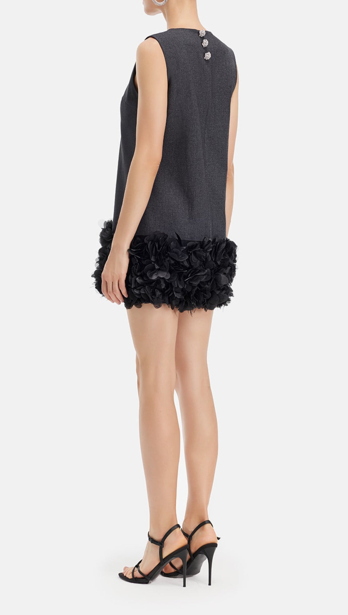 HANDCRAFTED BEADED PETAL SHIFT DRESS