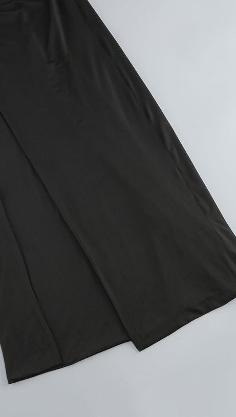 LONG SLEEVE CUTOUT SPLIT MAXI DRESS