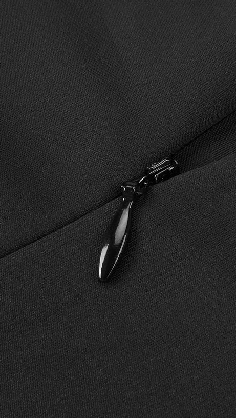 HESPERIA HALTER RUCHED MINI DRESS - TWO-TONE BODYCON GLAMOUR