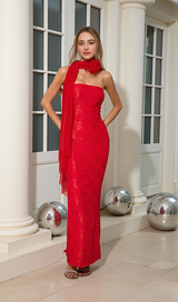 Red strapless Maxi Dress