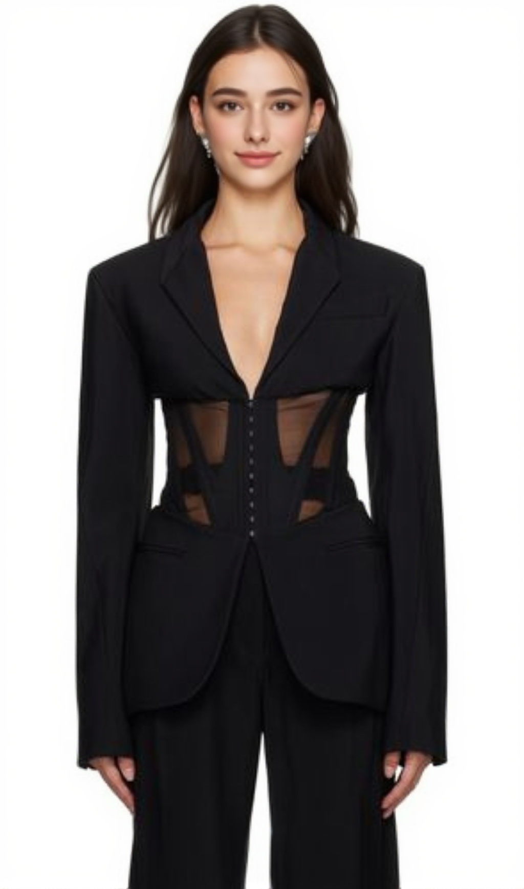 PATCHWORK BLAZER IN BLACK