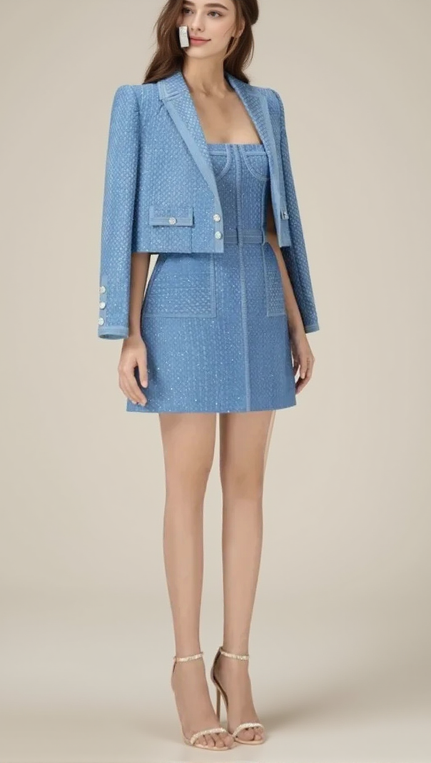 AIIZIE ANGELA DENIM JACKET IN BLUE - product image