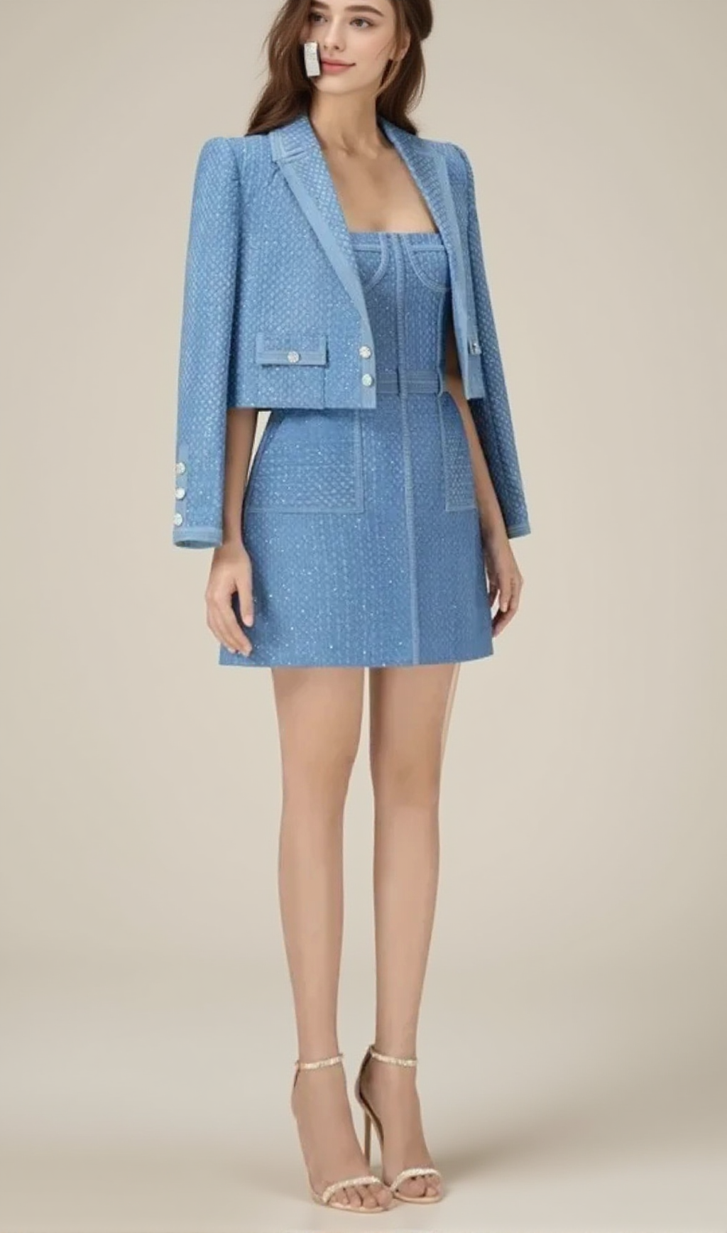 AIIZIE ANGELA DENIM JACKET IN BLUE - product image