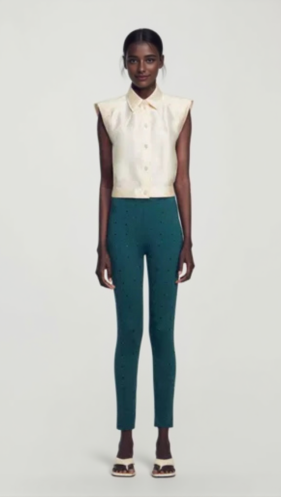 LIMON CROPPED SATIN SHIRT