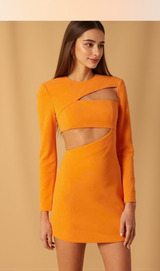 Ivanna Bonded Crepe Mini dress in orange