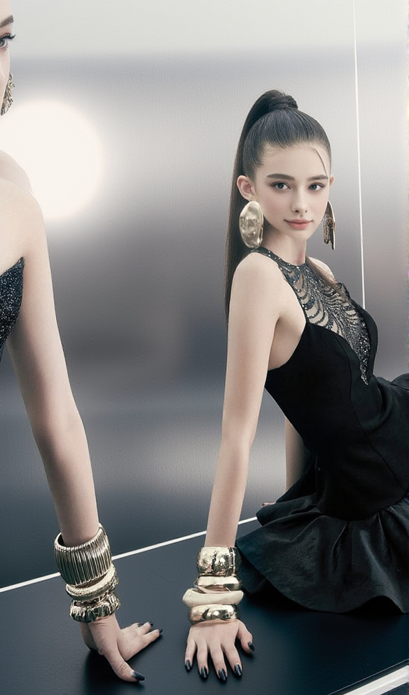 Jessica – Minikleid aus Paillettentüll mit gerüschtem Saum in Schwarz