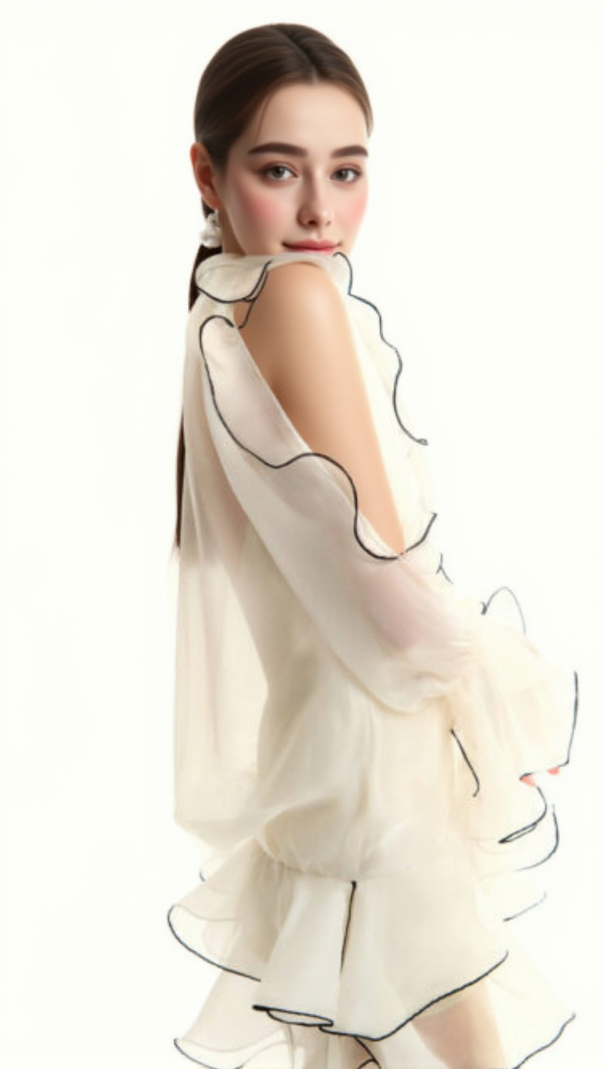 AIIZIE EAVAN RUFFLE FLORAL MINI DRESS - product image