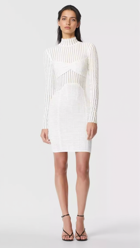 MINI ABITO A RIGHE BIANCHE