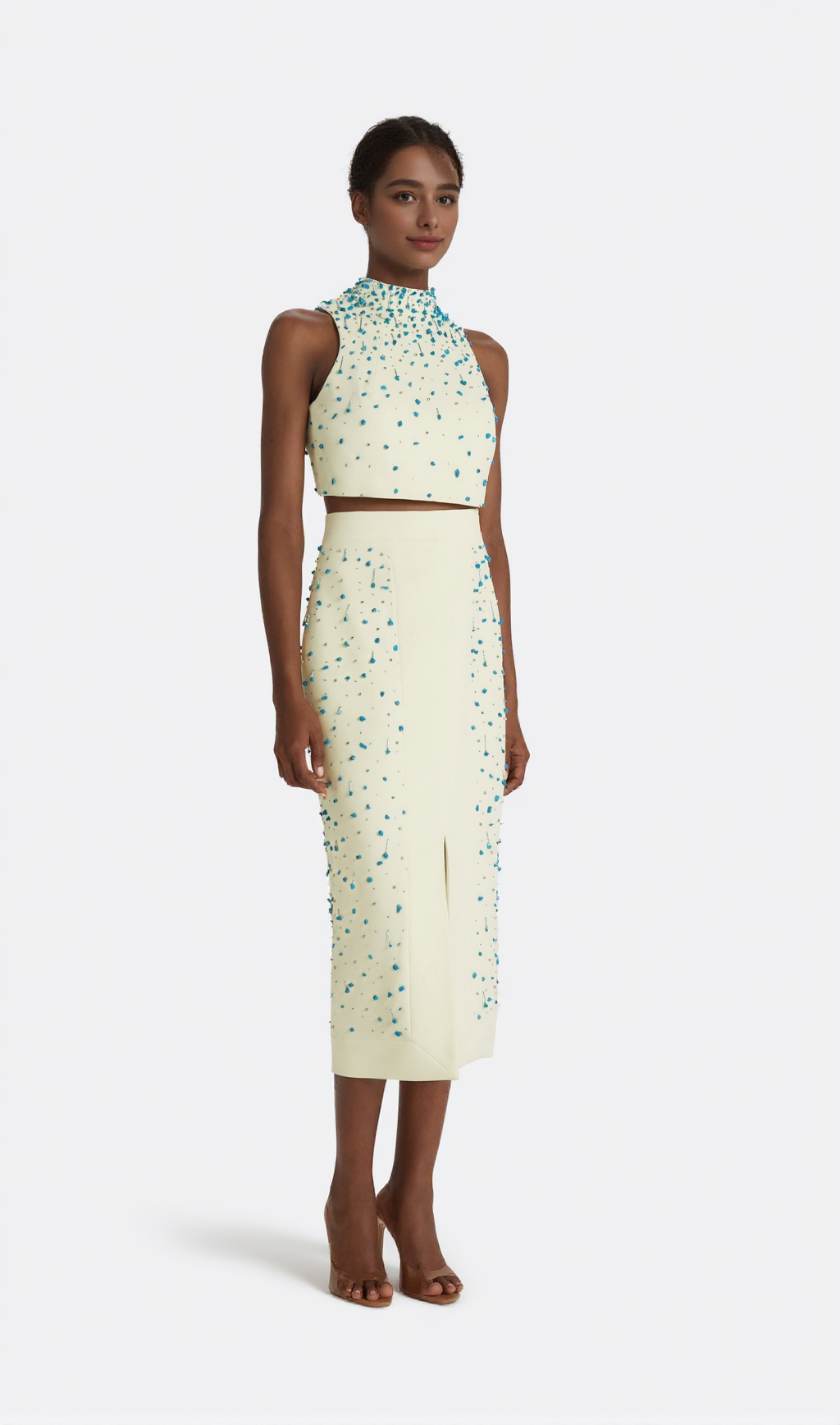 CADEE TURQUOISE EMBELLISHED TWO PIECE SET