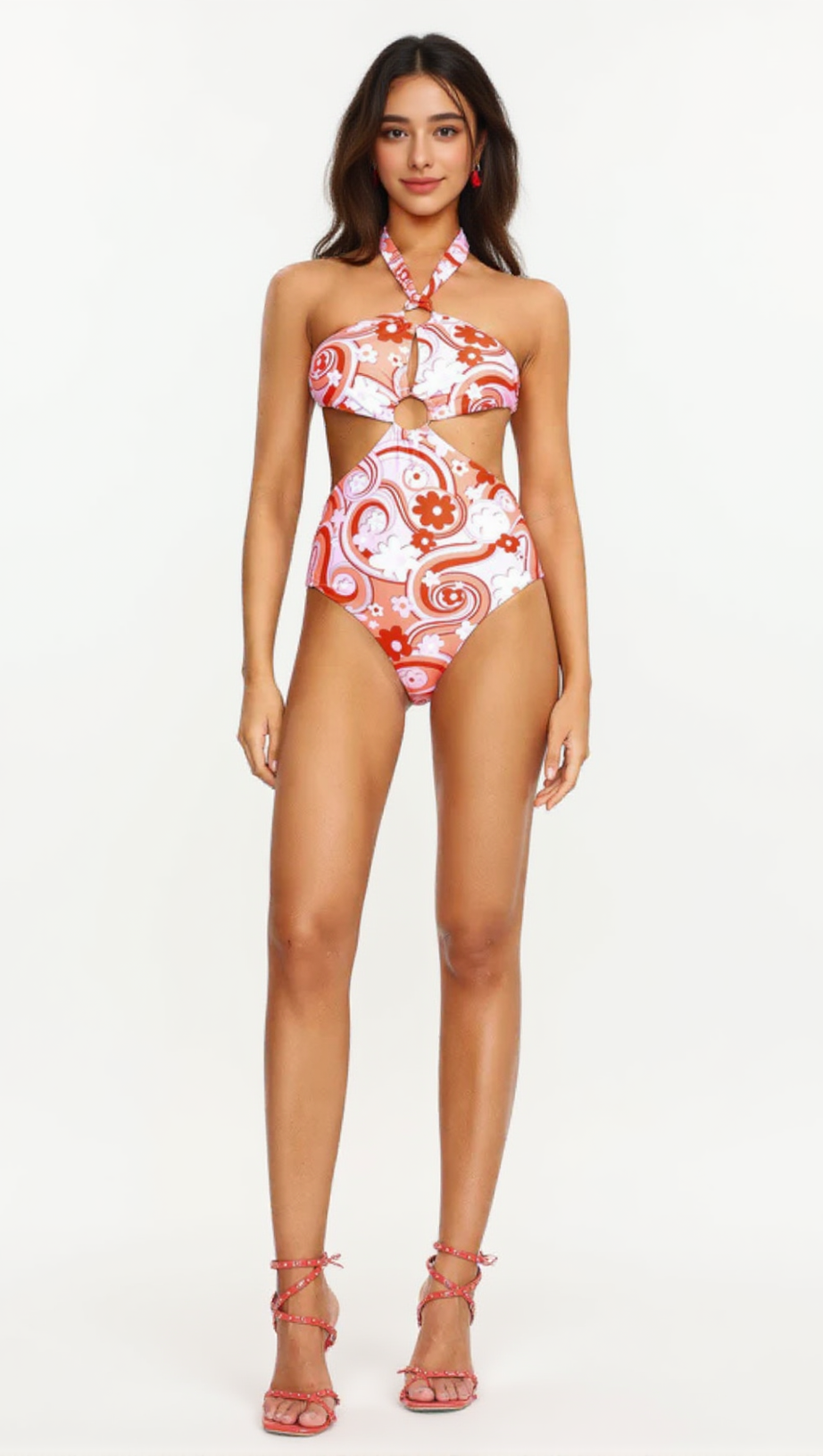 SISSEL FLOWER PRINT HALTER SWIMSUIT