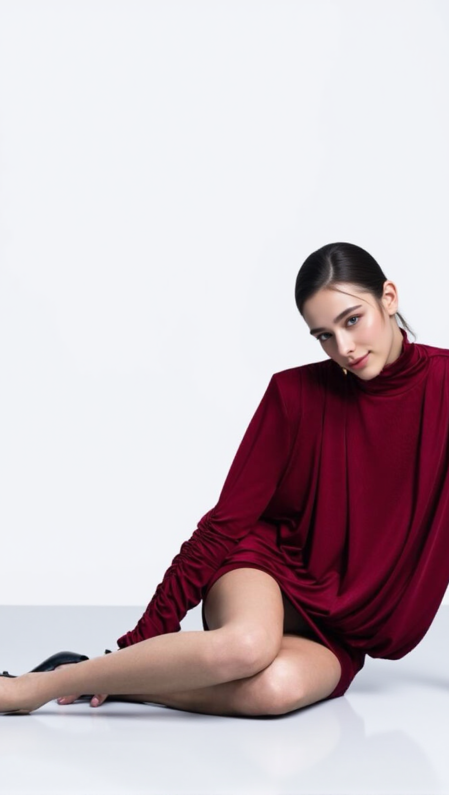 ALESTAIR BACKLESS RUCHED MINI DRESS IN RED