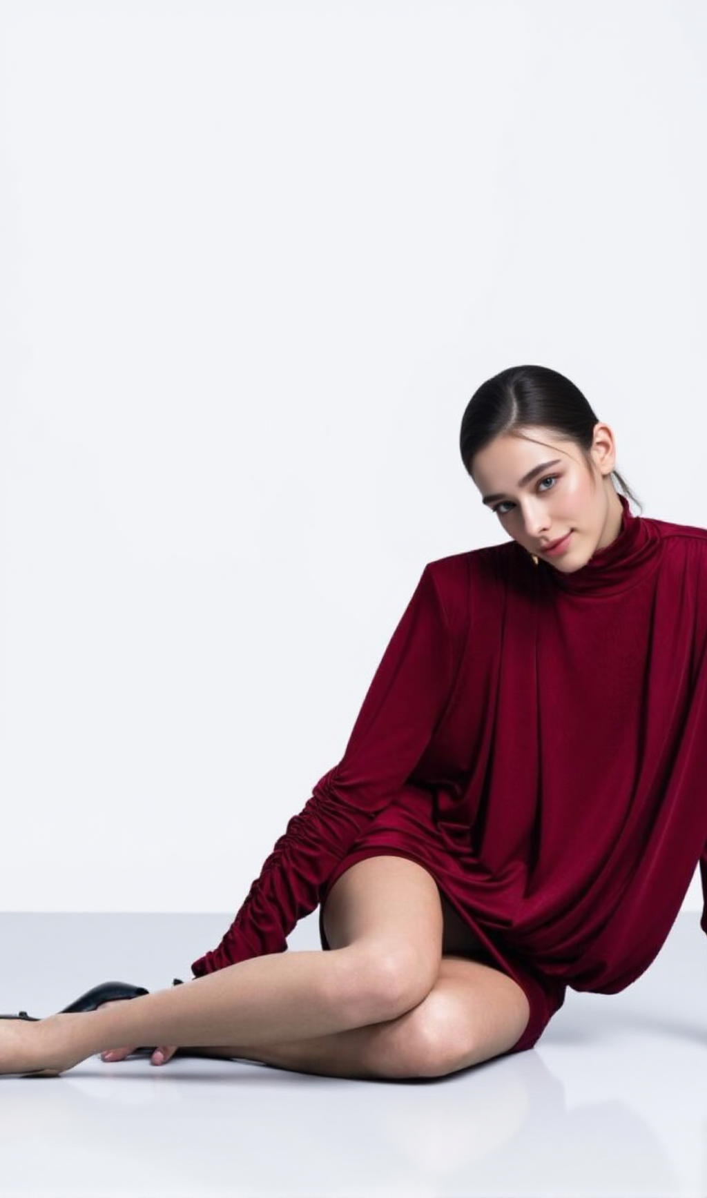 ABITO CORTO CON SCHIENA SENZA ABITO E RUCHES ALESTAIR ROSSO