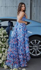 BLUE FLORAL MAXI DRESS