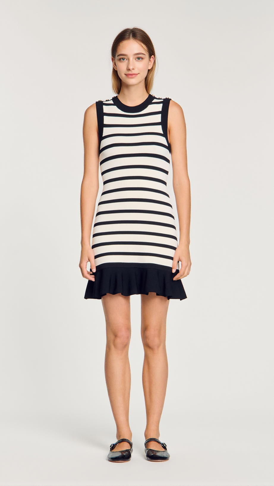 STRIPED KNIT MINI DRESS