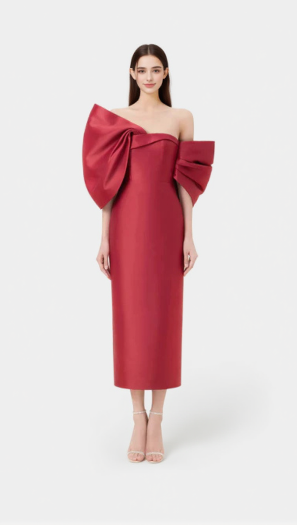 AIIZIE RED BIG BOW DRESS - product image
