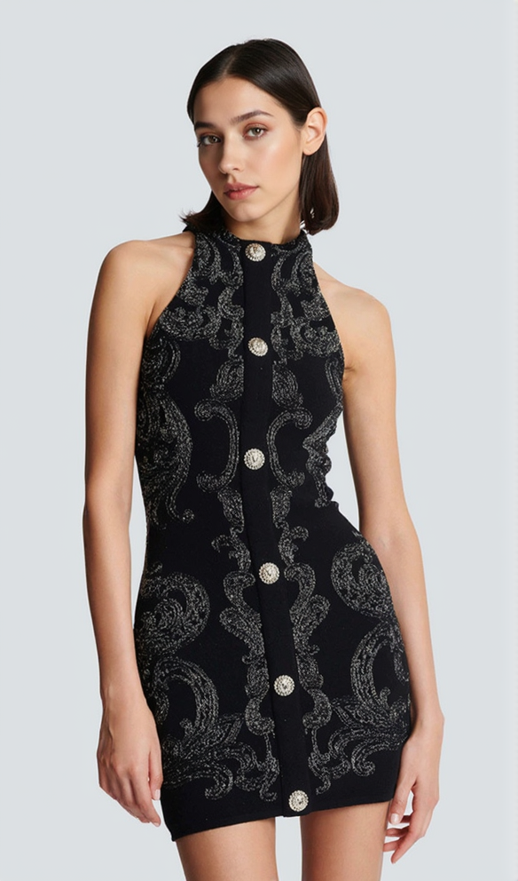AIIZIE PAISLEY KNIT SLEEVELESS MINI DRESS - product image