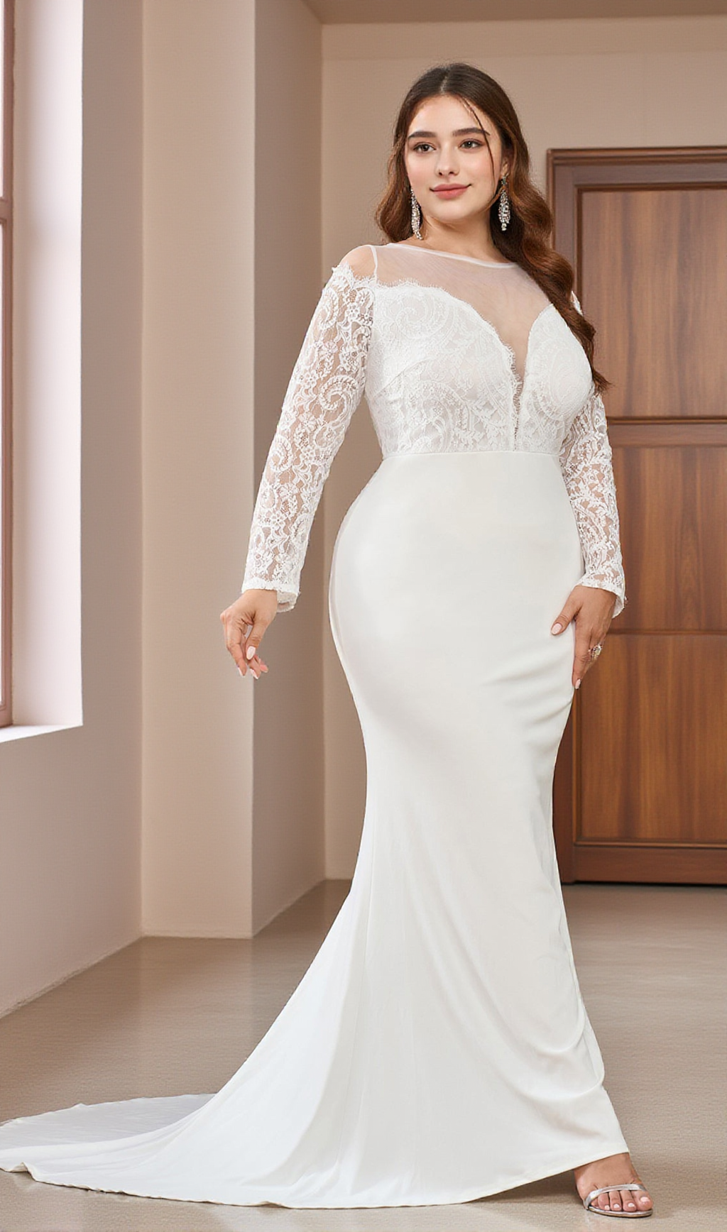 Zaida Langärmliges Maxikleid aus Spitze 