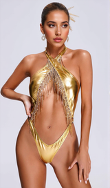 METALLIC RHINESTONE SWIMWEAR