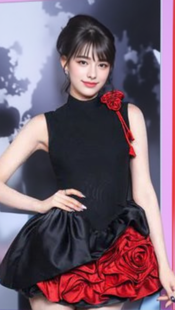 AIIZIE CRISTIANO FLOWER APPLIQUÉ MINI DRESS - product image