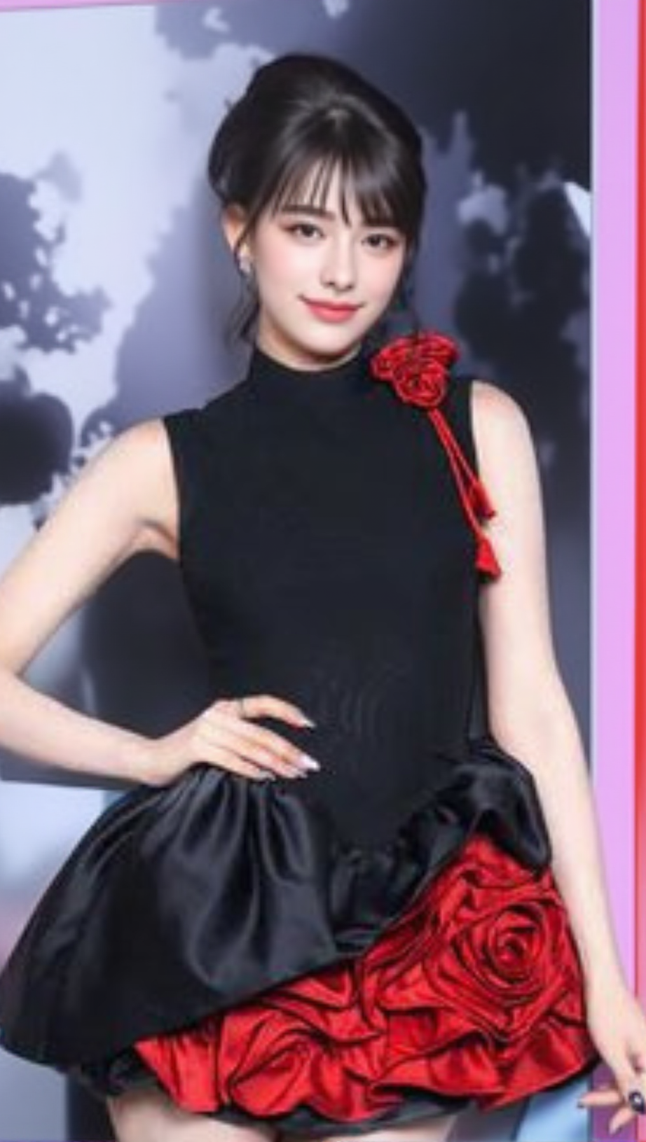 CRISTIANO FLOWER APPLIQUÉ MINI DRESS