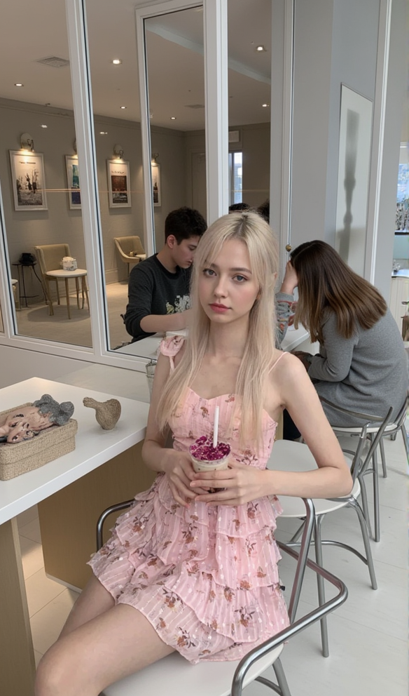 ONE-SHOULDER PRINTED RUFFLE TRIM MINI DRESS IN PINK