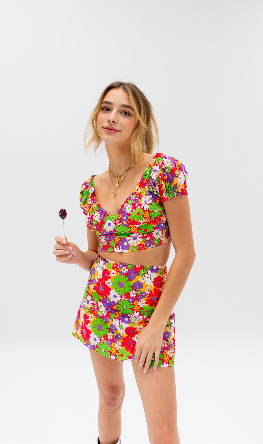 Flower pattern set dress