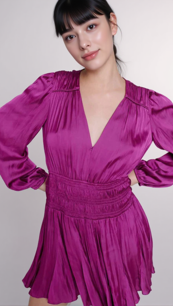AIIZIE SHORT SATIN-LOOK DRESS - product image