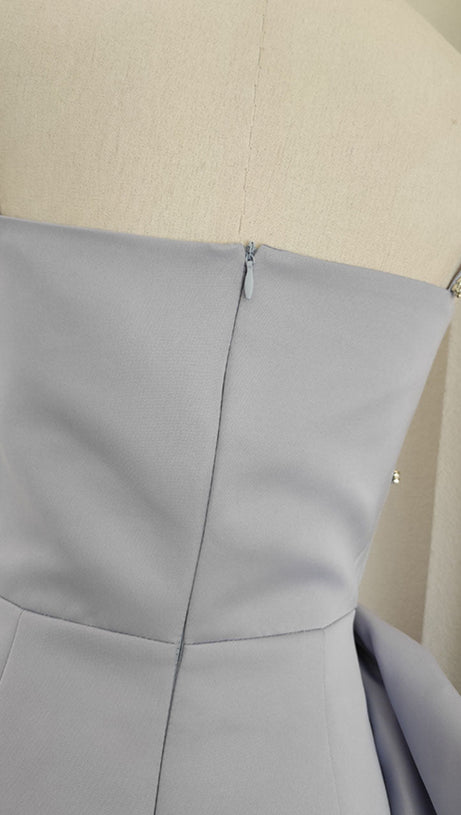 CANDANCE LILAC RHINESTONES SPAGHETTI STRAP MINI DRESS