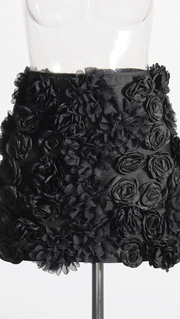 AIIZIE ANCHALEE BLACK FLOWER MINI SKIRT - product image