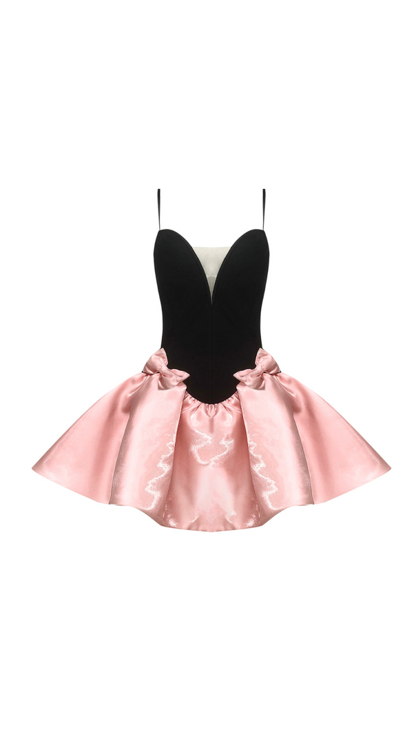 AIIZIE VALERIE TWO-TONE BOWQUETTE MINI DRESS - product image
