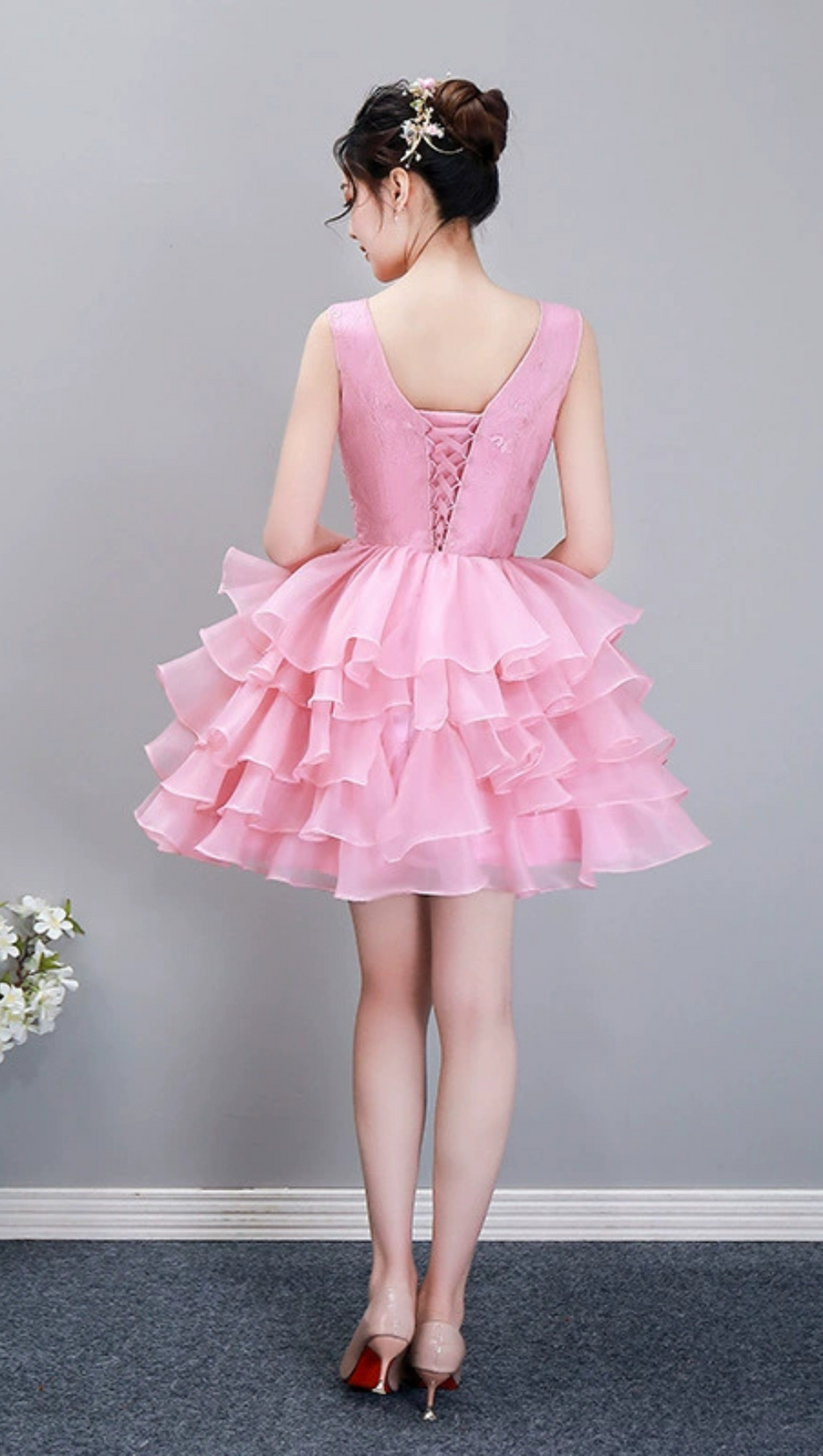 ANESKA MINIKLEID MIT BLUMENMUSTER