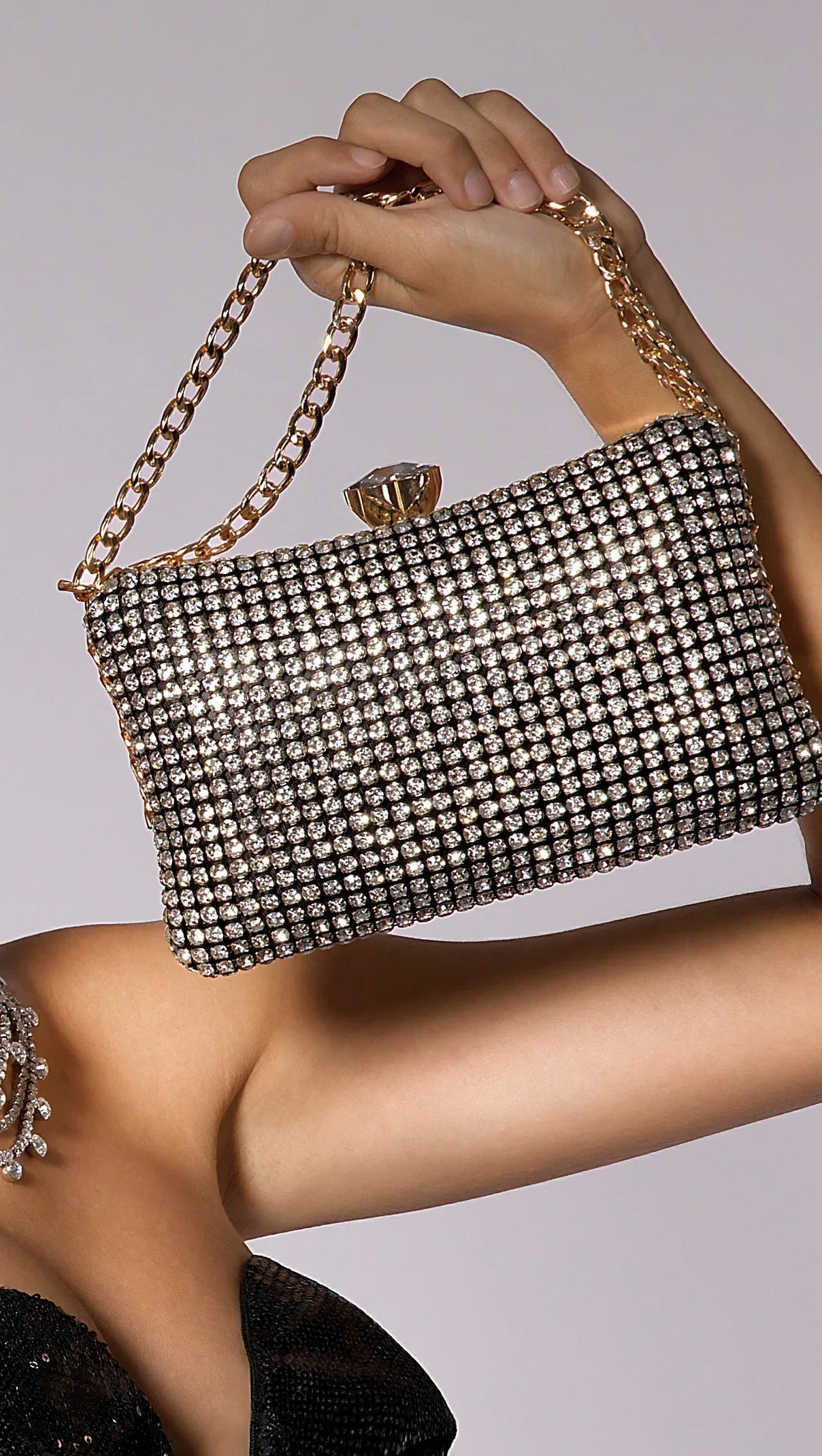 AIIZIE CAMILLE DIAMOND CHAIN CLUTCHES - product image
