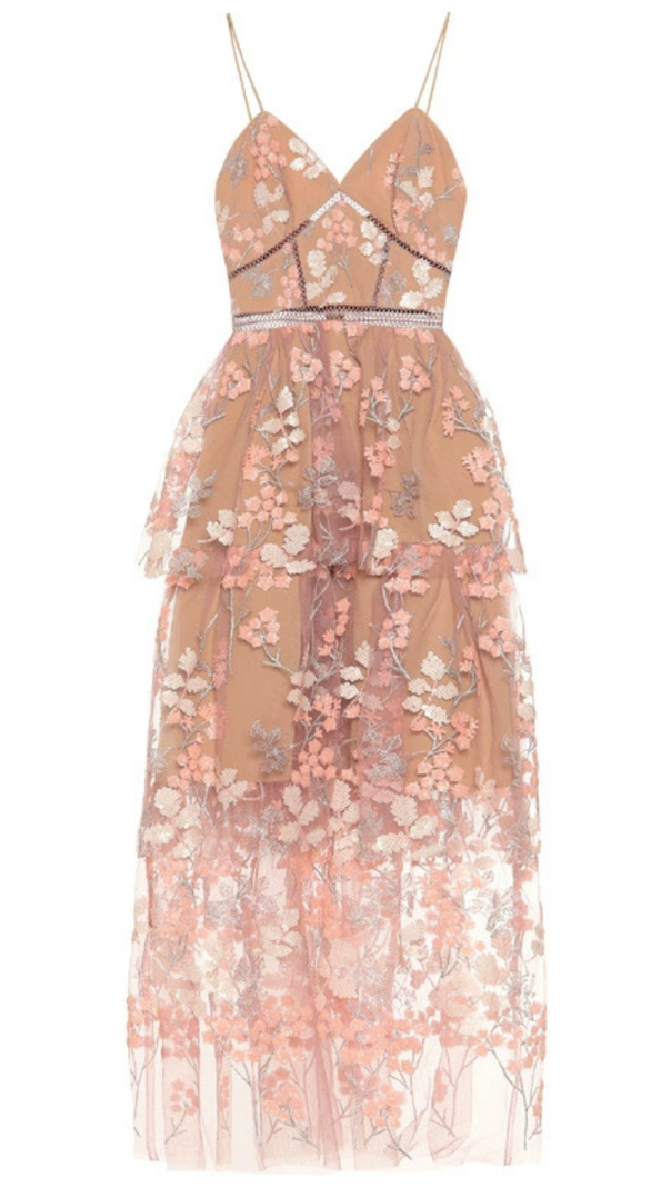 AIIZIE FLORAL EMBELLISHED MIDI DRESS - product image