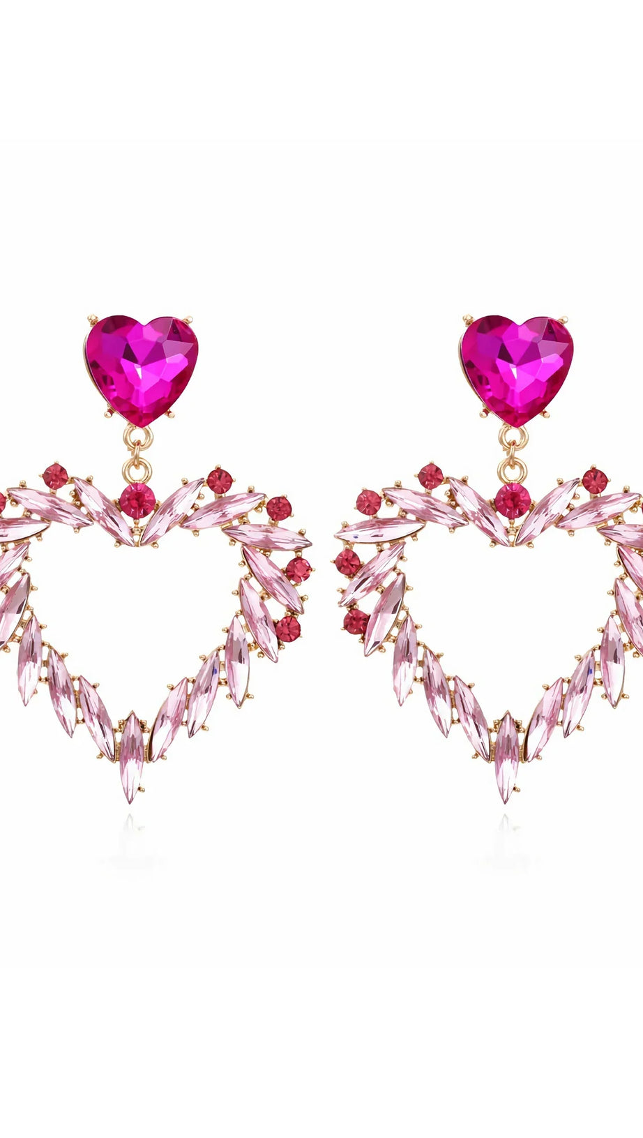 IONE RAINBOW GEM HEART EARRINGS