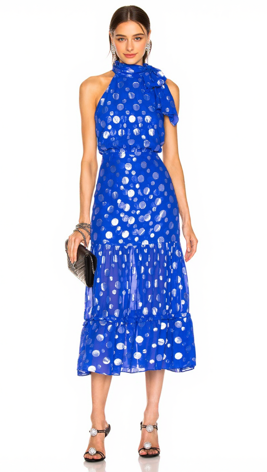 ELEANOR HALTER METALLIC MIDI DRESS